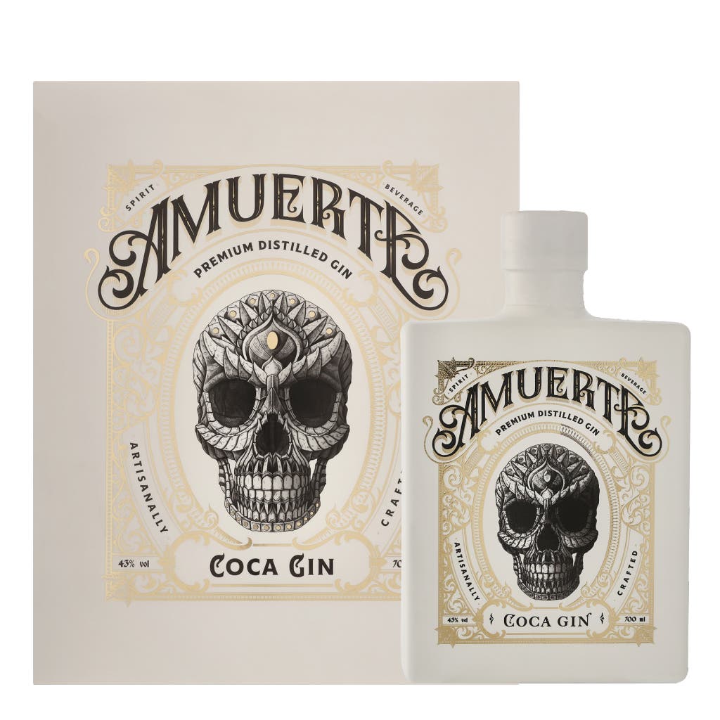 Amuerte Coca Leaf Gin White + 2 Glasses 70cl